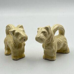 Antique Vintage‎ Scottish Terrier Scottie Dog Salt & Pepper Shakers Tail Handles